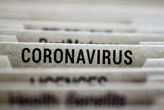 file folder titled coronavirus