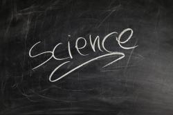 "Science" written on chalkboard