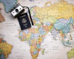 map of the world with passport